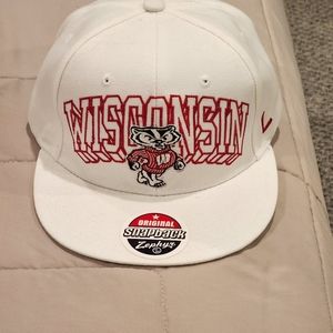 Wisconsin Badgers Snapback in White made by Zephyr- Brand New